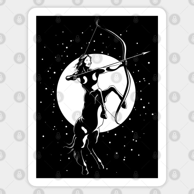 Centaur Archer Woman - Sagittarius Astrological Zodiac Sign Sticker by TMBTM